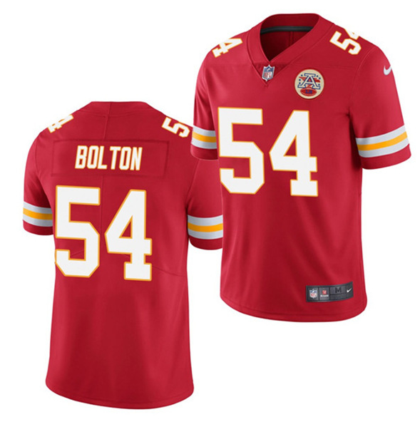 Men's Kansas City Chiefs #54 Nick Bolton Red NFL 2021 Draft Limited Stitched Jersey